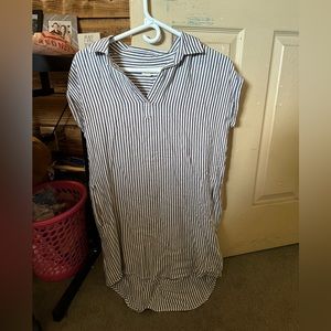 Thread Supply Grey and White Stripped Dress